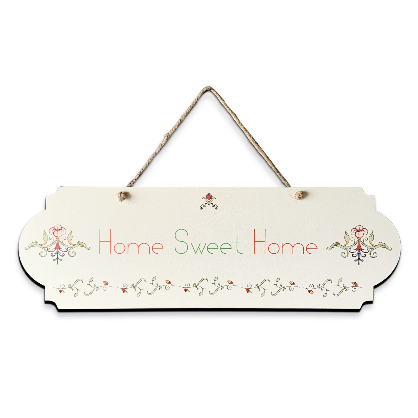 Home Sweet Home Wood Print Colorful Wall or Door Hanging