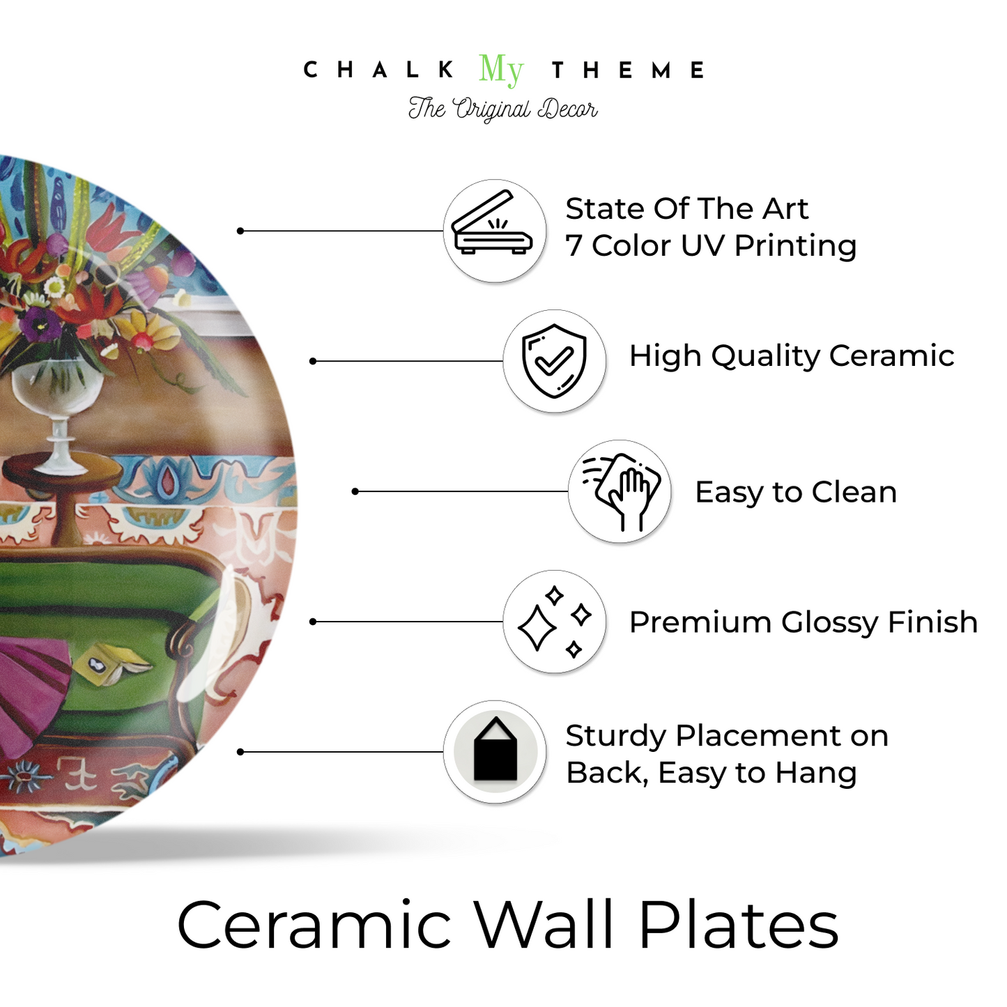 a woman reading a book ceramic plates decorative wall
