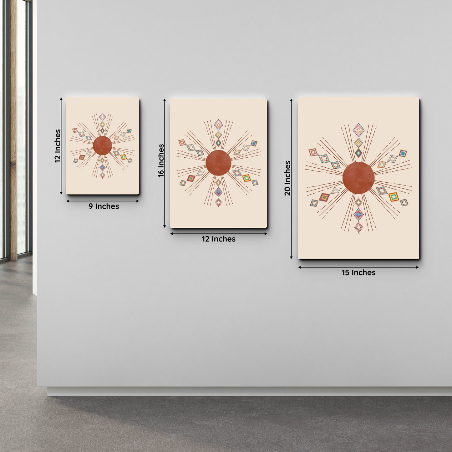 Geometric Boho Wood Print Wall Art