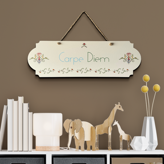 Carpe Diem Wood Print Colorful Wall or Door Hanging