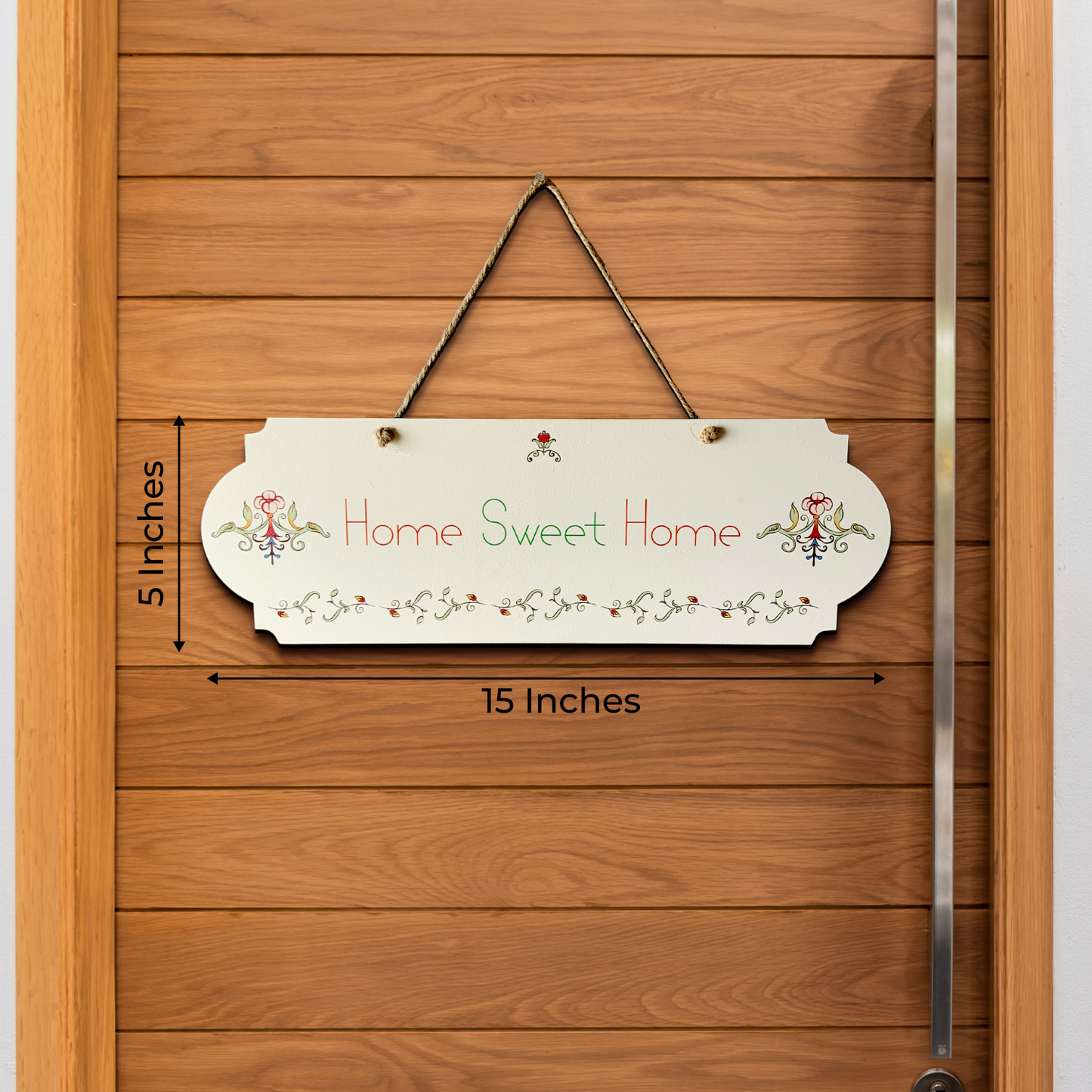 Home Sweet Home Wood Print Colorful Wall or Door Hanging