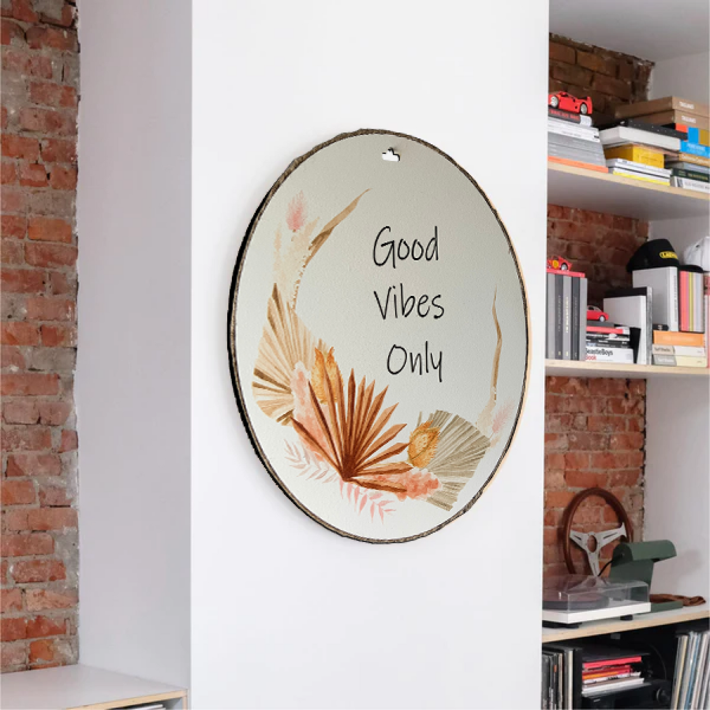 Good Vibes Wood Print Colorful Wall or Door Hanging