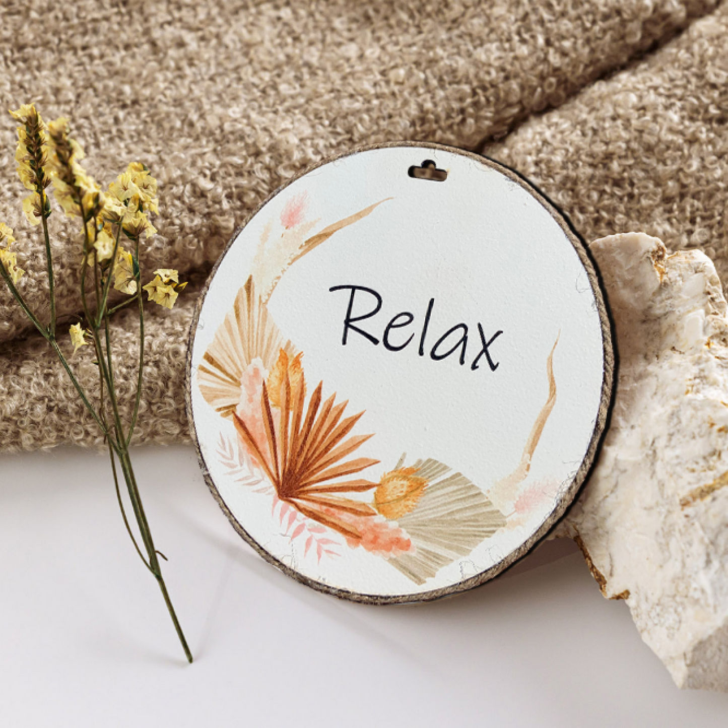 Relax Wood Print Colorful Wall or Door Hanging