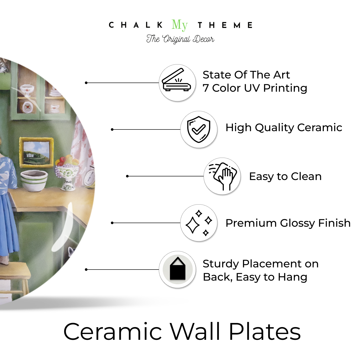 mother and child cooking decorative wall plates