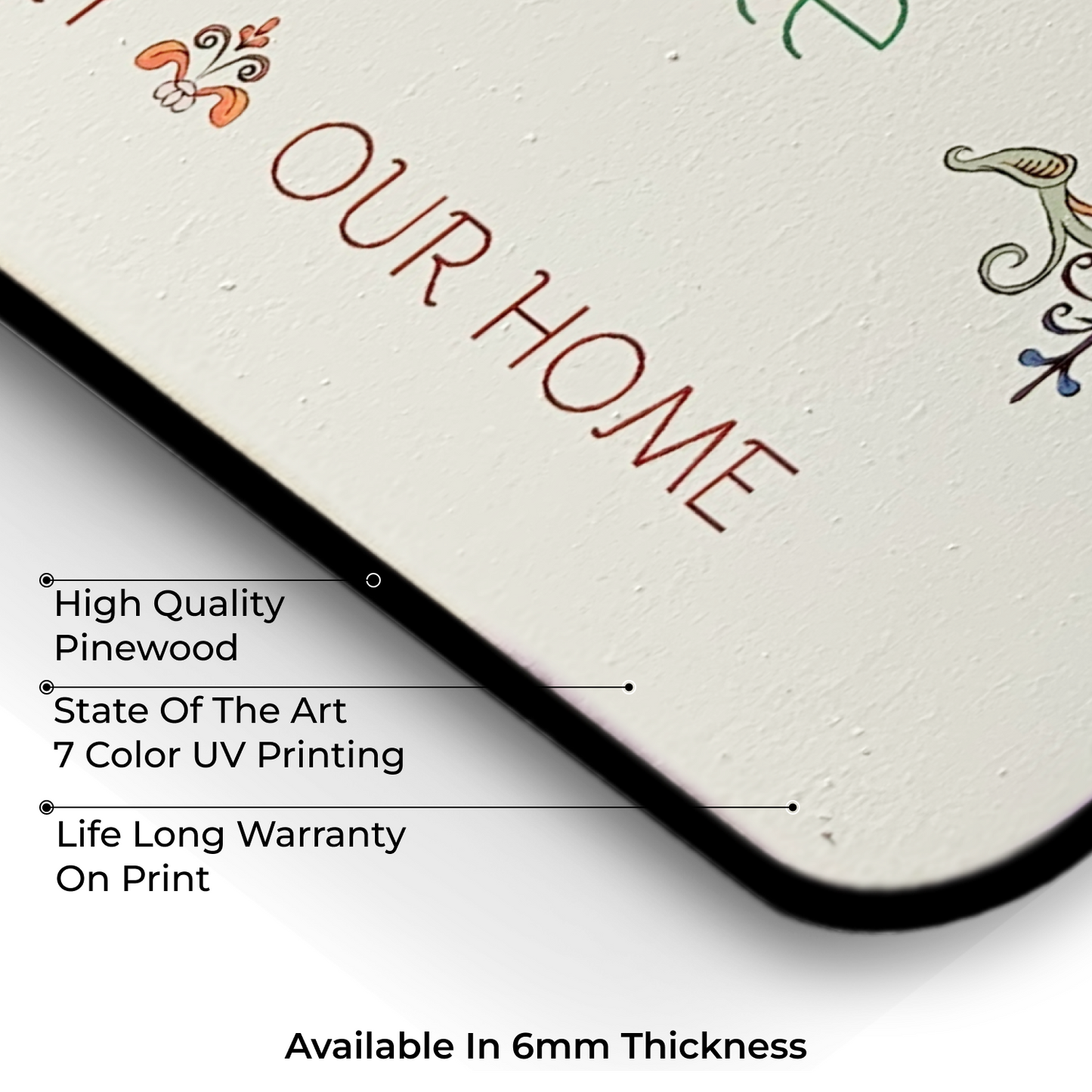 Our Happy Place Wood Print Colorful Wall or Door Hanging