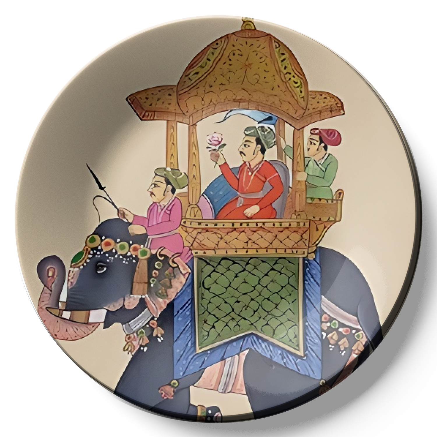 Royal Elephant and King ceramic plate wall art