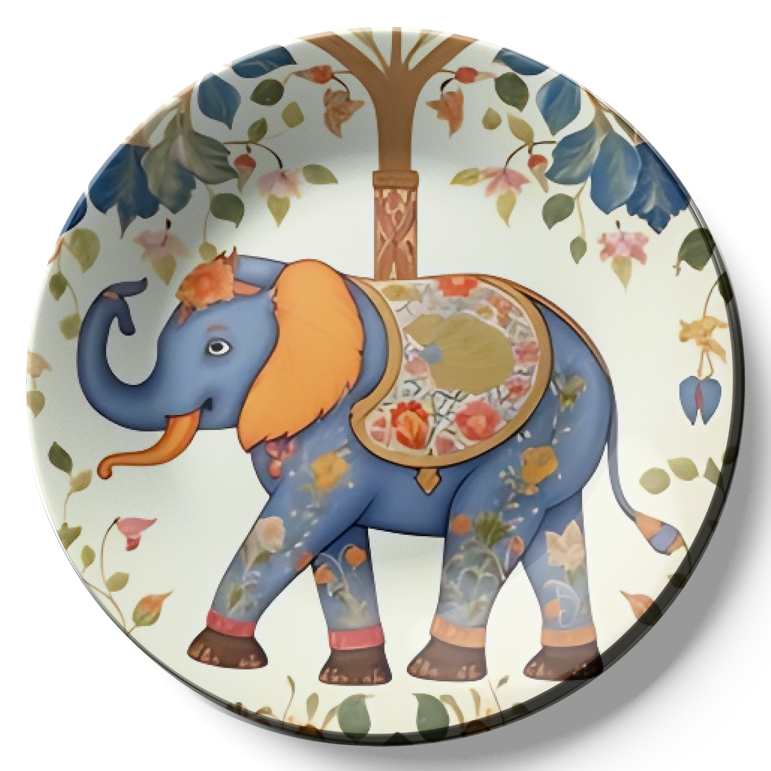Royal Elephant Ceramic Wall Plate Home Décor