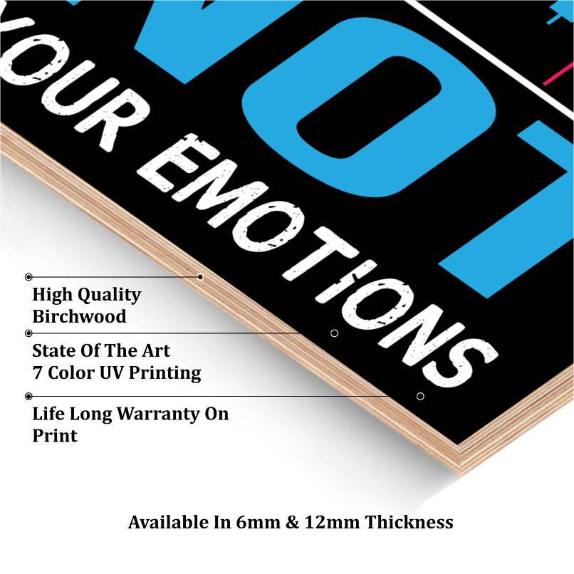 Trade Your Plan Not Emotions Wood Print Wall Art