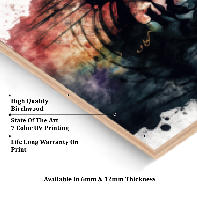 Meditating Buddha Water Color Wood Print Wall Art