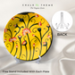 Pink Lotus Yellow decorative wall plates