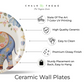 elephant blue color ceramic plates decorative wall