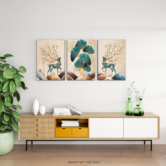 Nature Mural Wood Print Wall Art Set of 3