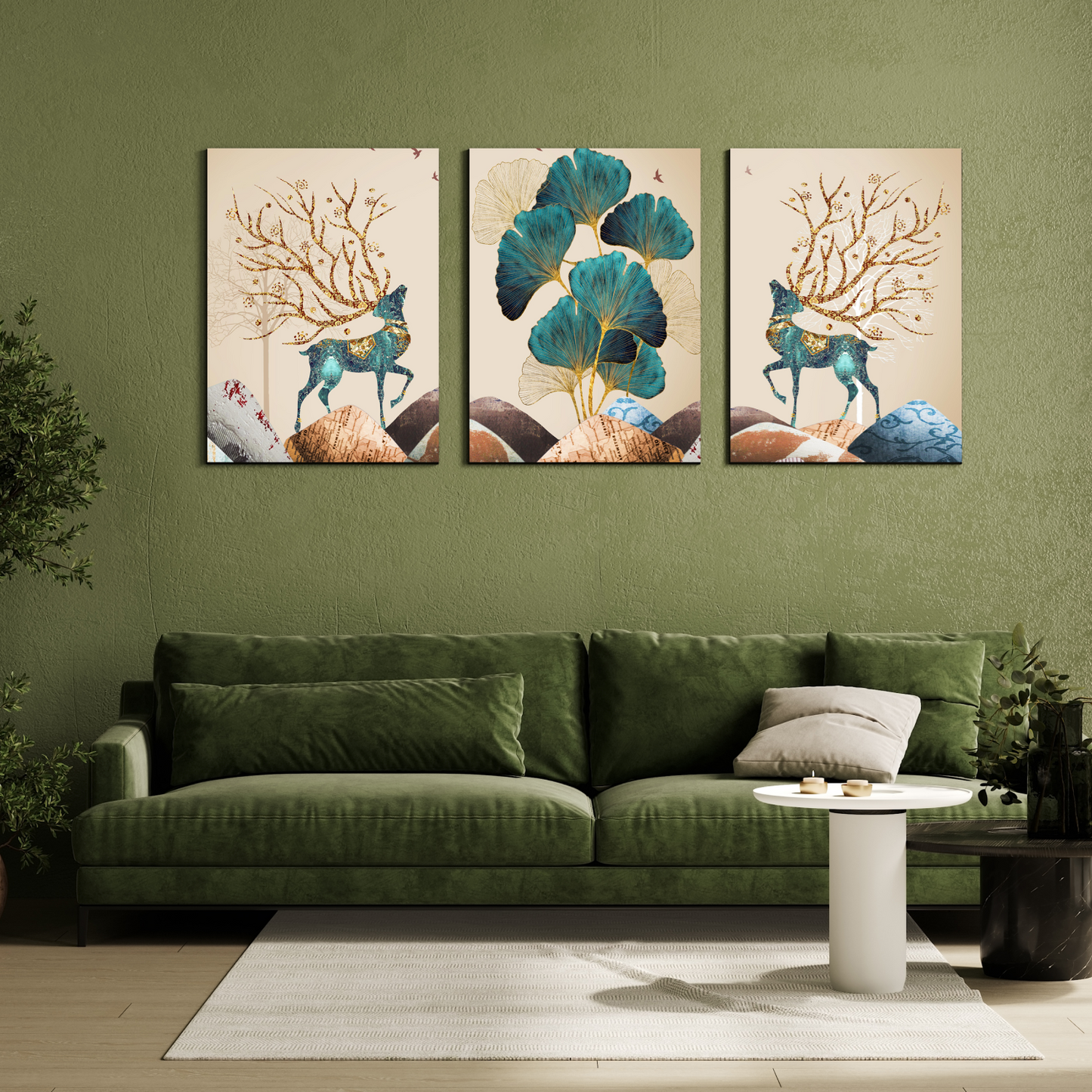 Nature Mural Wood Print Wall Art Set of 3