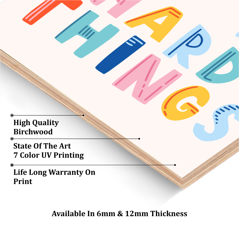 You Can Do Hard Things Wood Print Wall Art