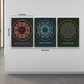 Set of 3 Prosperity & Wealth Yantra Wood Print Wall Art