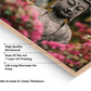 Buddha Meditating Statue in Nature Wood Print Wall Art