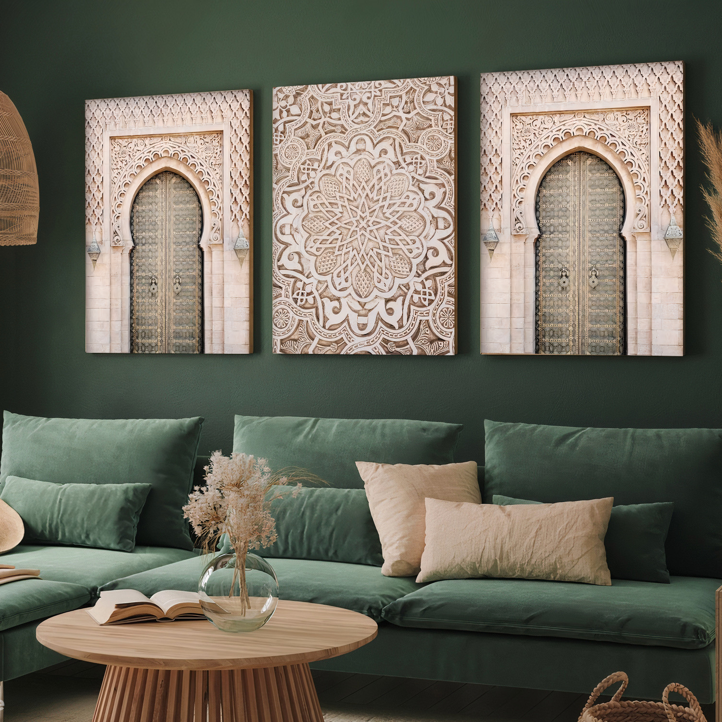 Morocco Oriental Door Wood Print Wall Art Set of 3