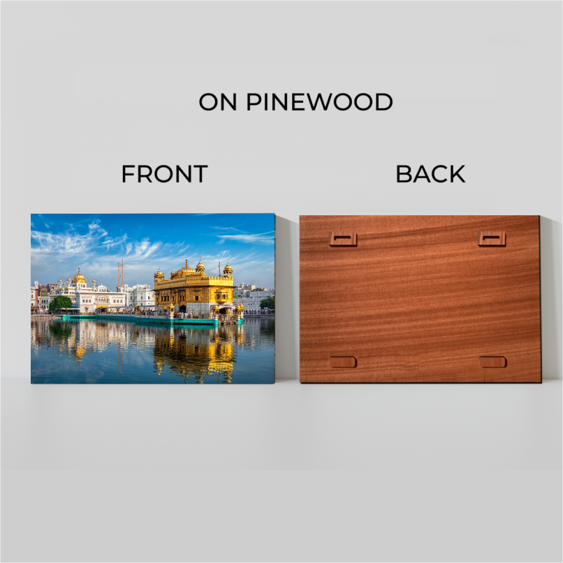 Golden Temple Wood Print Wall Art