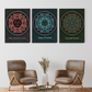 Set of 3 Prosperity & Wealth Yantra Wood Print Wall Art