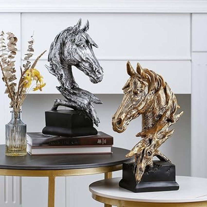 Majestic Horse Head Statue Sculpture For Decor