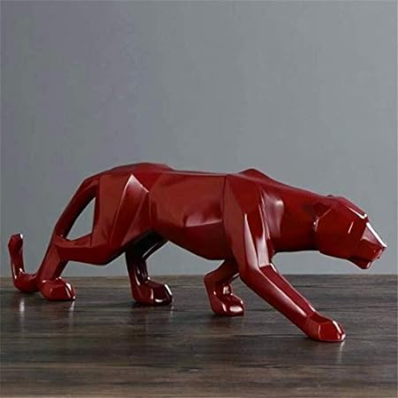 Prestige Regal Geometric Panther Resin Sculpture For Living Room Or Office