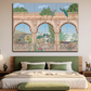 Traditional Mughal Garden Wood Print Luxurious Wooden Wall Tiles Set
