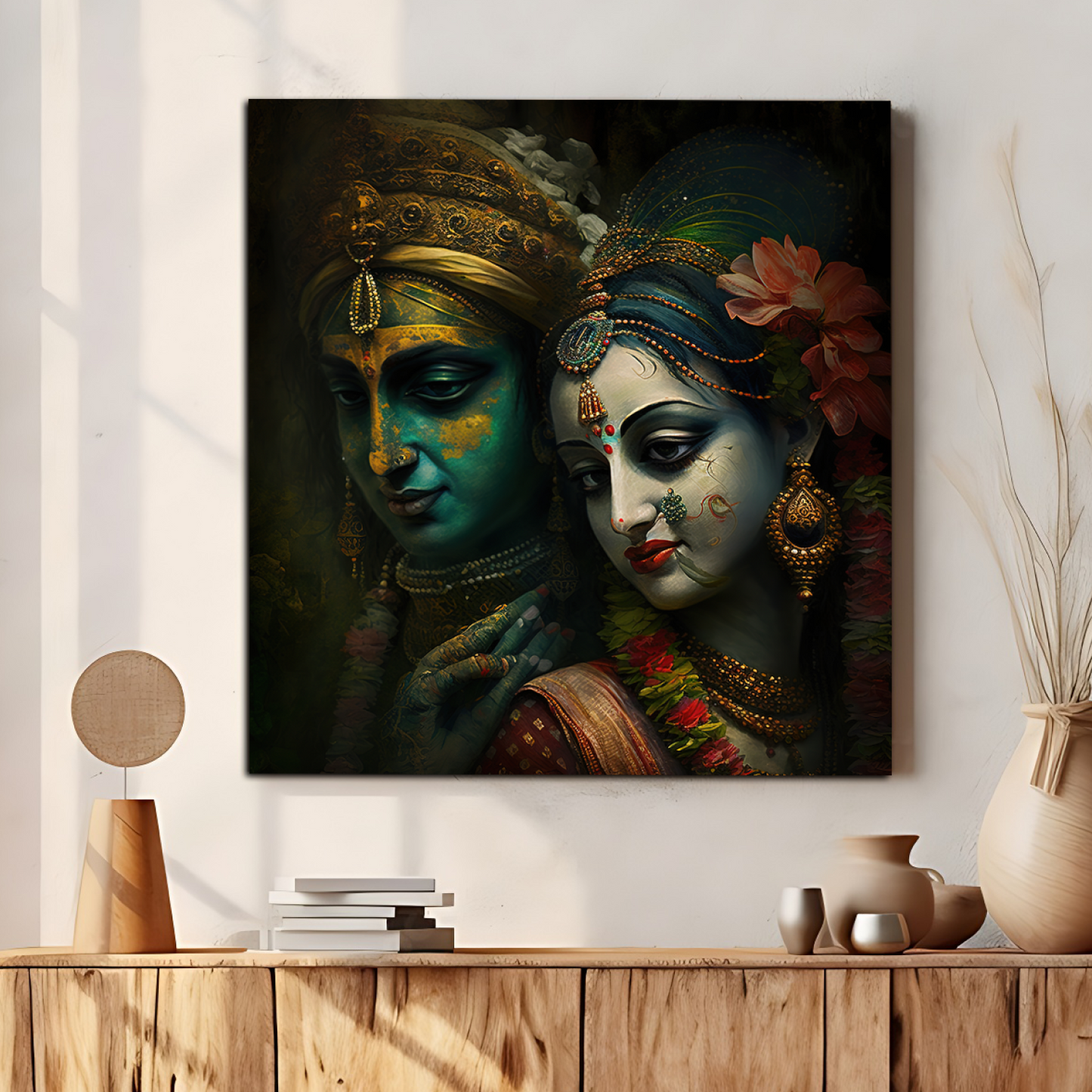 Radha Krishna Wood Print Wall Art