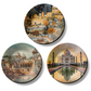 Set of 3 Indian Structure Taj Mahal and Royal Palace hanging plates on wall