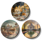 Set of 3 Indian Structure Wall Plates Décor