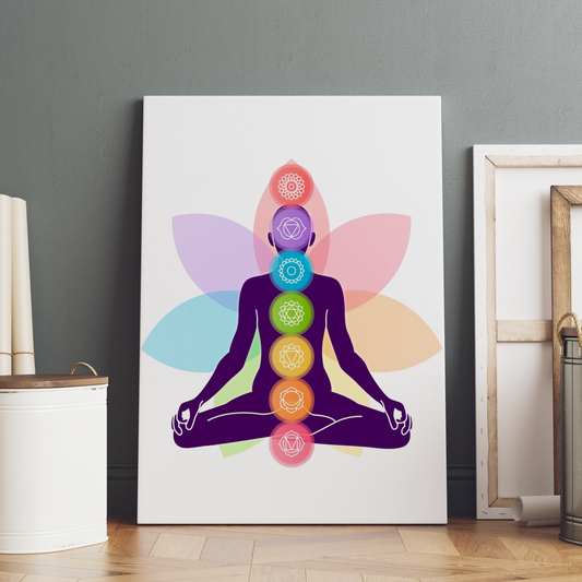 7 Chakra Colorful Wood Print Wall Art