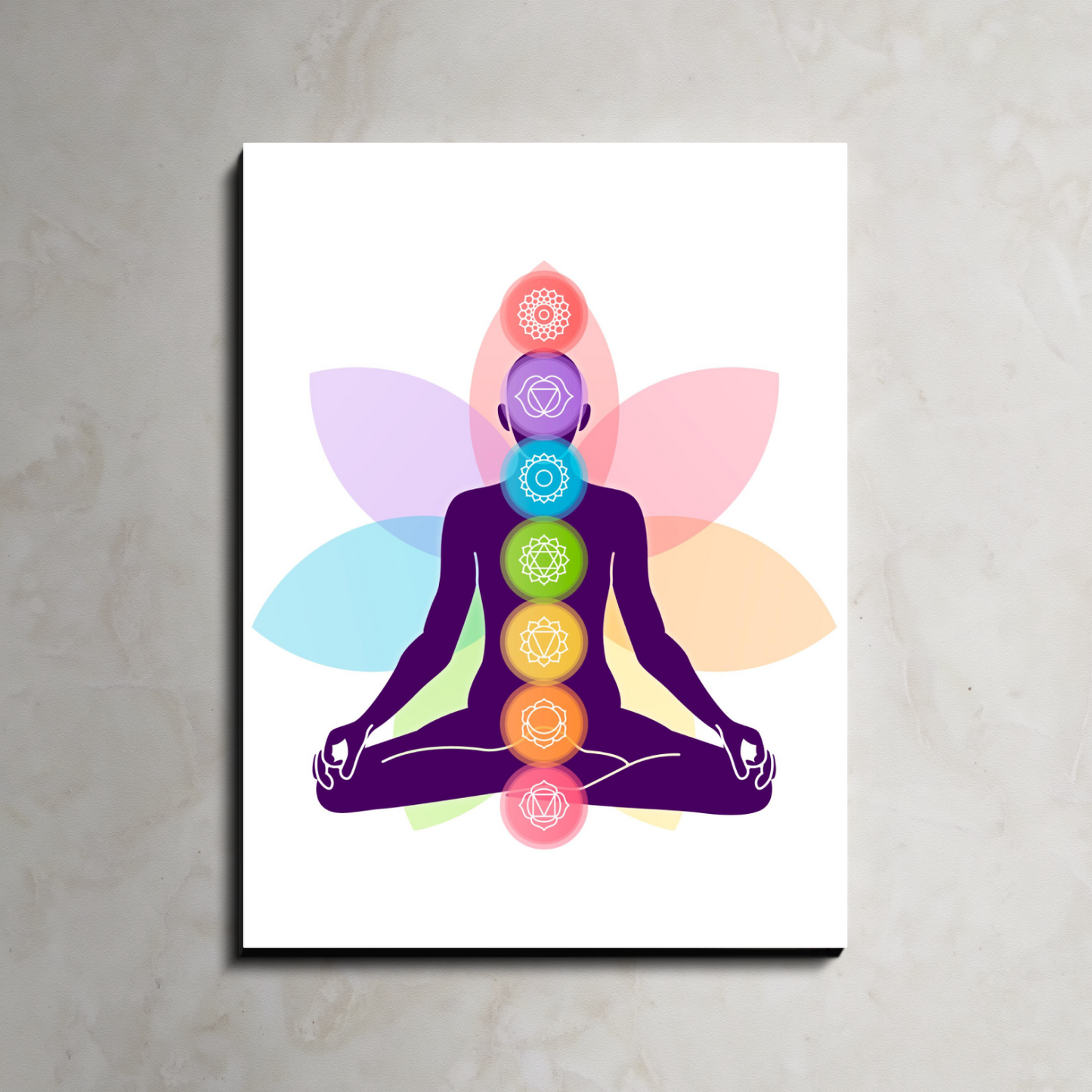 7 Chakra Colorful Wood Print Wall Art