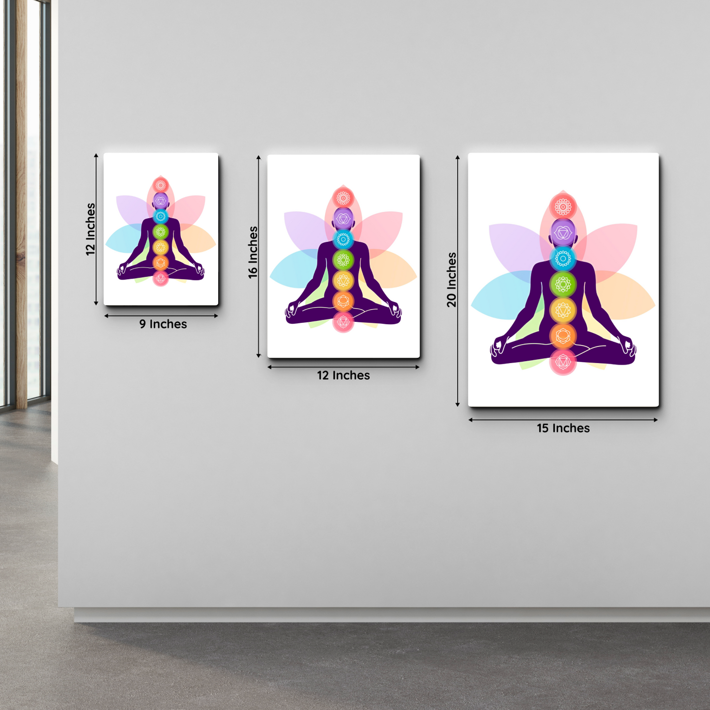 7 Chakra Colorful Wood Print Wall Art