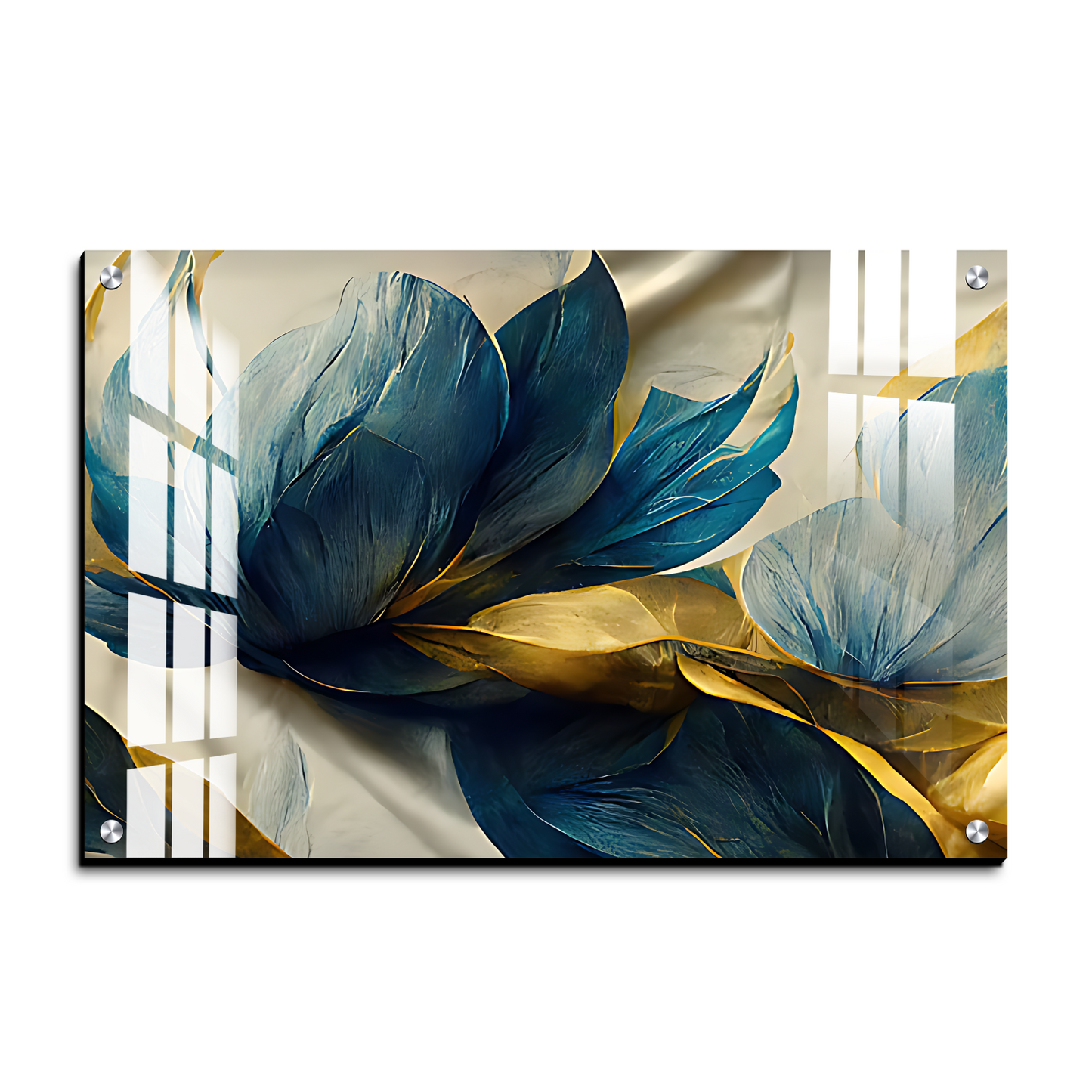 Blue Large Flowers Freedom Luxury Wall Painting