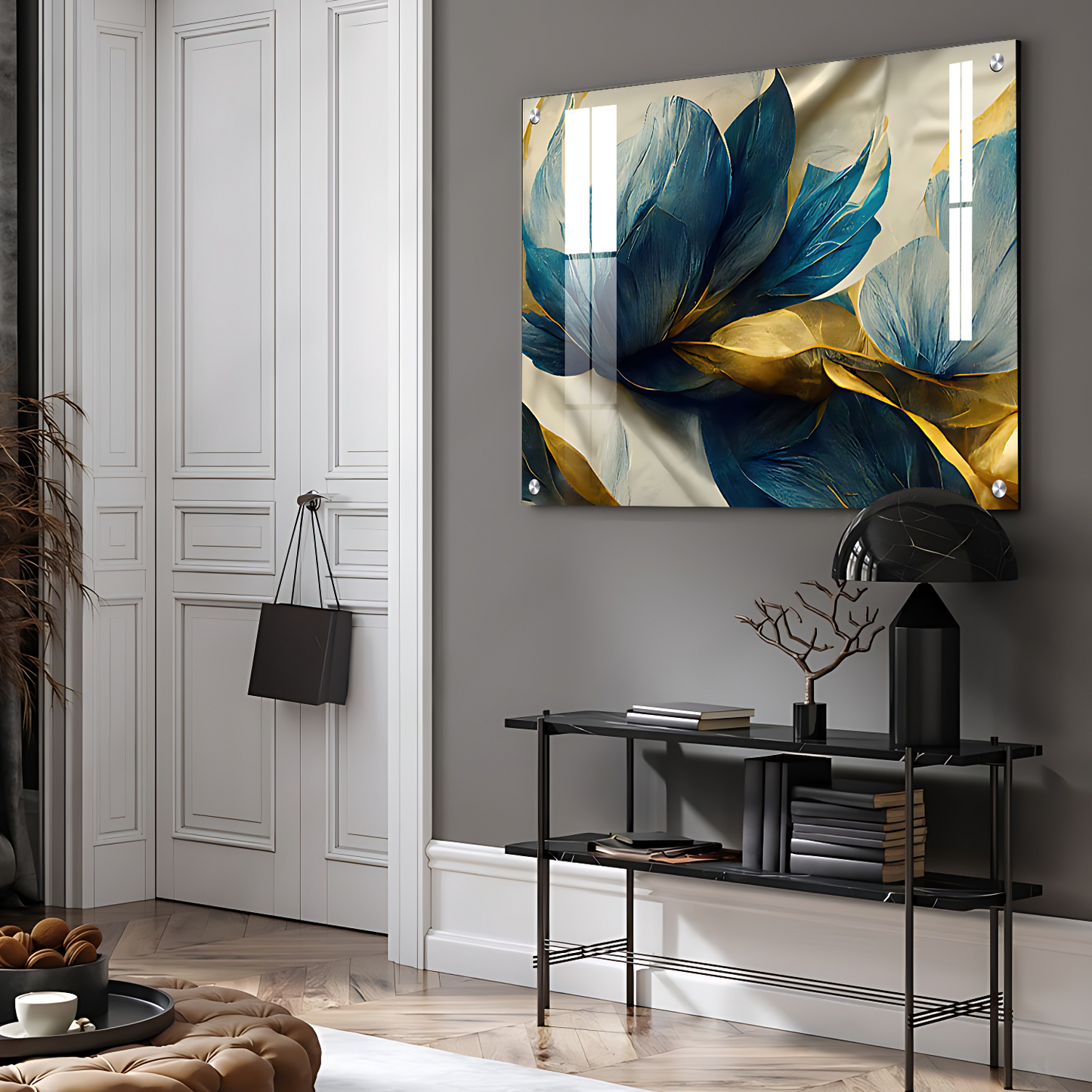 Blue Large Flowers Freedom Luxury Wall Painting