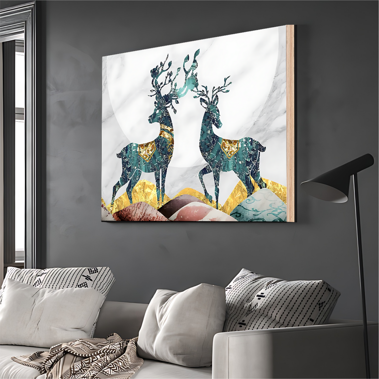 Reindeer Good Luck Wall Art Luxury Painting