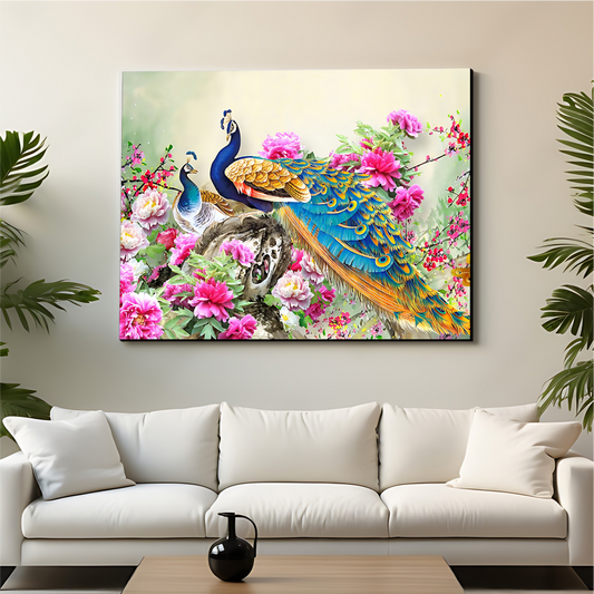 Peacock Good Luck Wall Art Luxury Painting