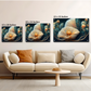 3D White Flowers Luxury Wall Painting
