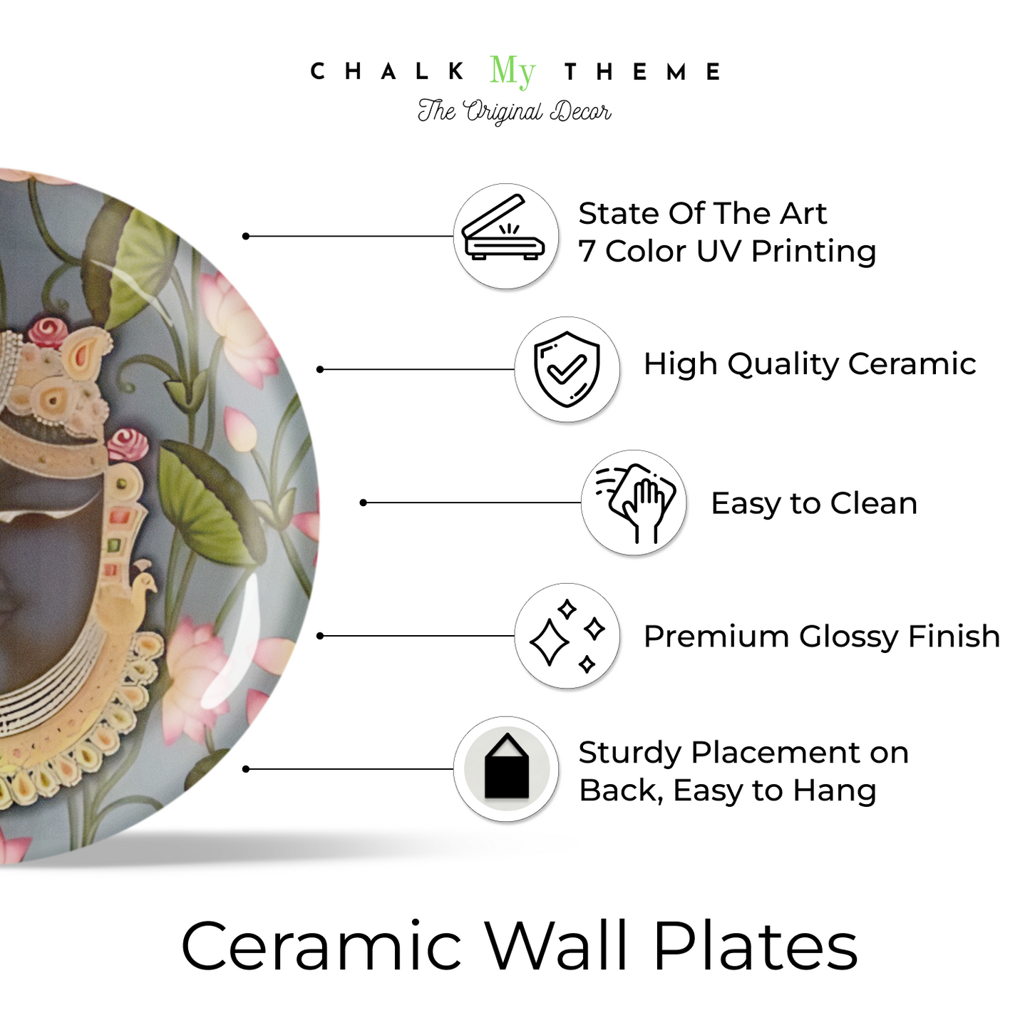 shrinathji art home ceramic plates wall decor