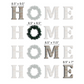 HOME Word With Ring Wreath Garland Wooden Sign Wall Art