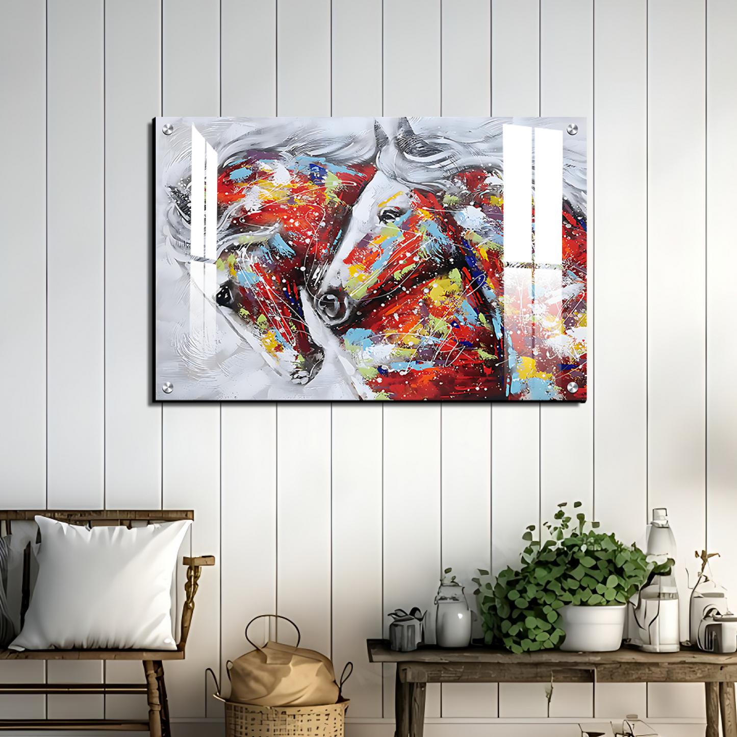 Horses Couple Paint Art Luxury Wall Painting