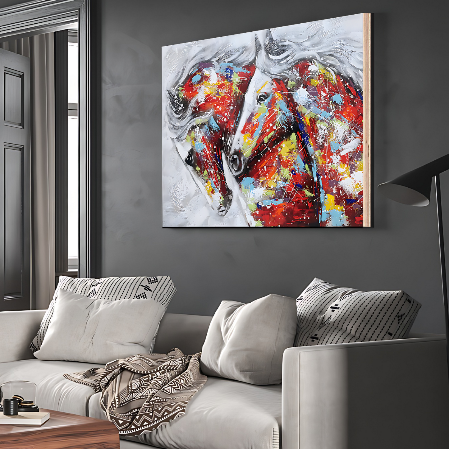 Horses Couple Paint Art Luxury Wall Painting