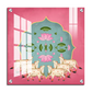 Sacred Cow Pichwai Wood Print Wall Art Pink