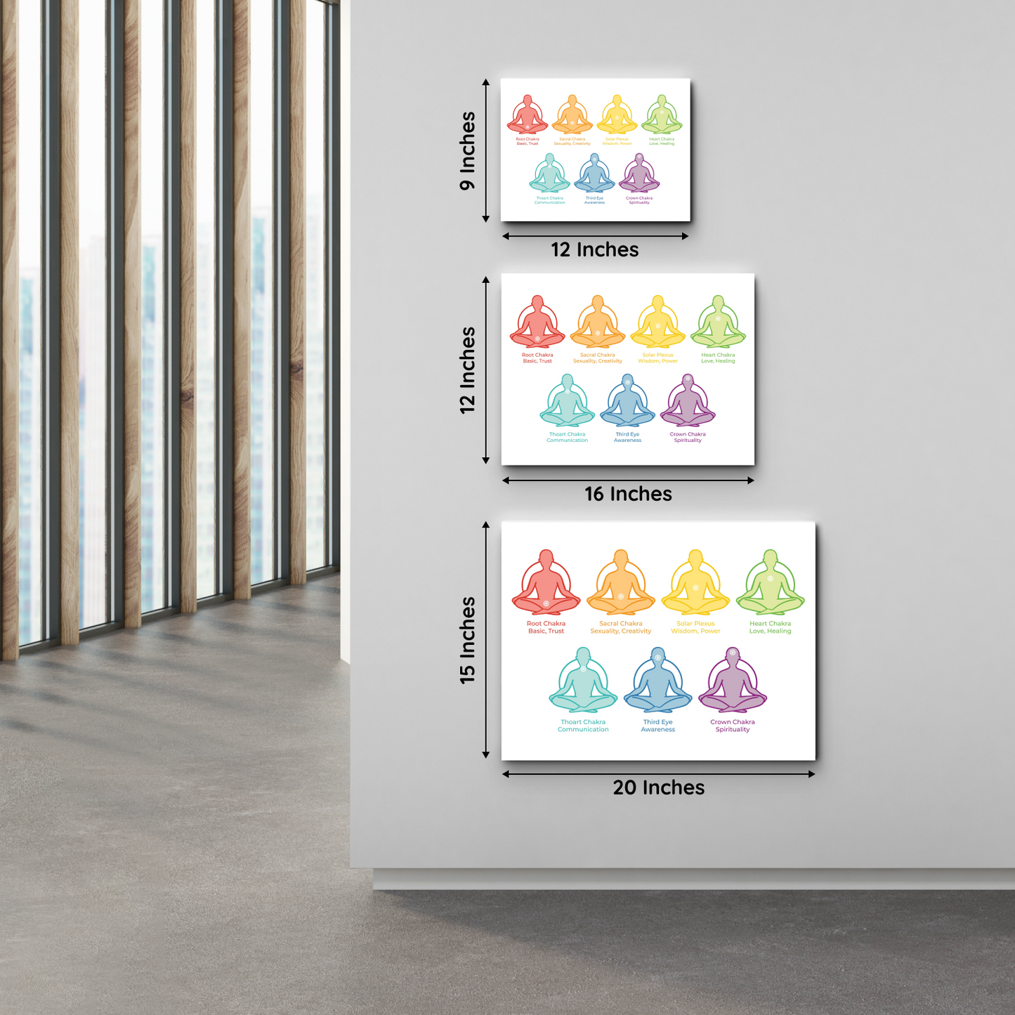 The 7 Chakra in Calm Color Wood Print Wall Art