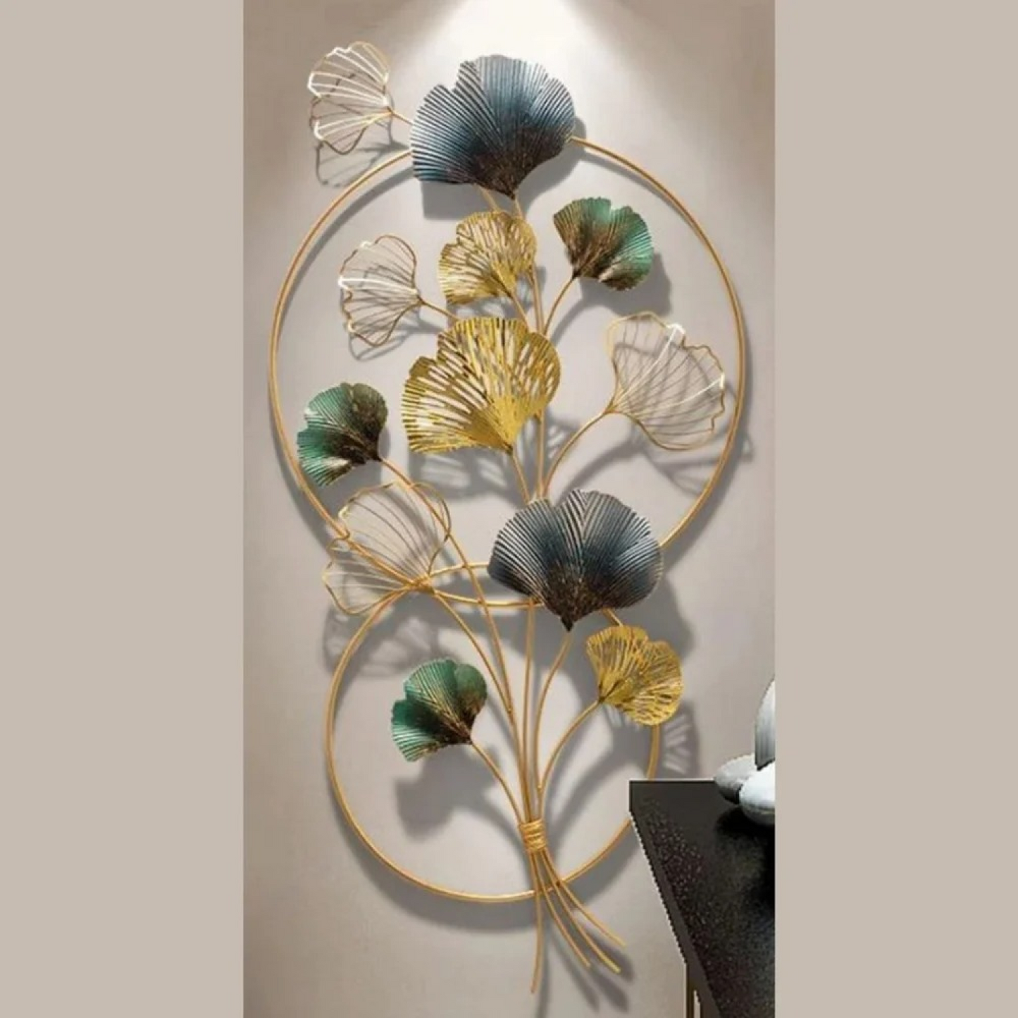 Flowers and Circles Metal Wall Art