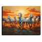 Seven White Horses Running Wood Print Wall Art