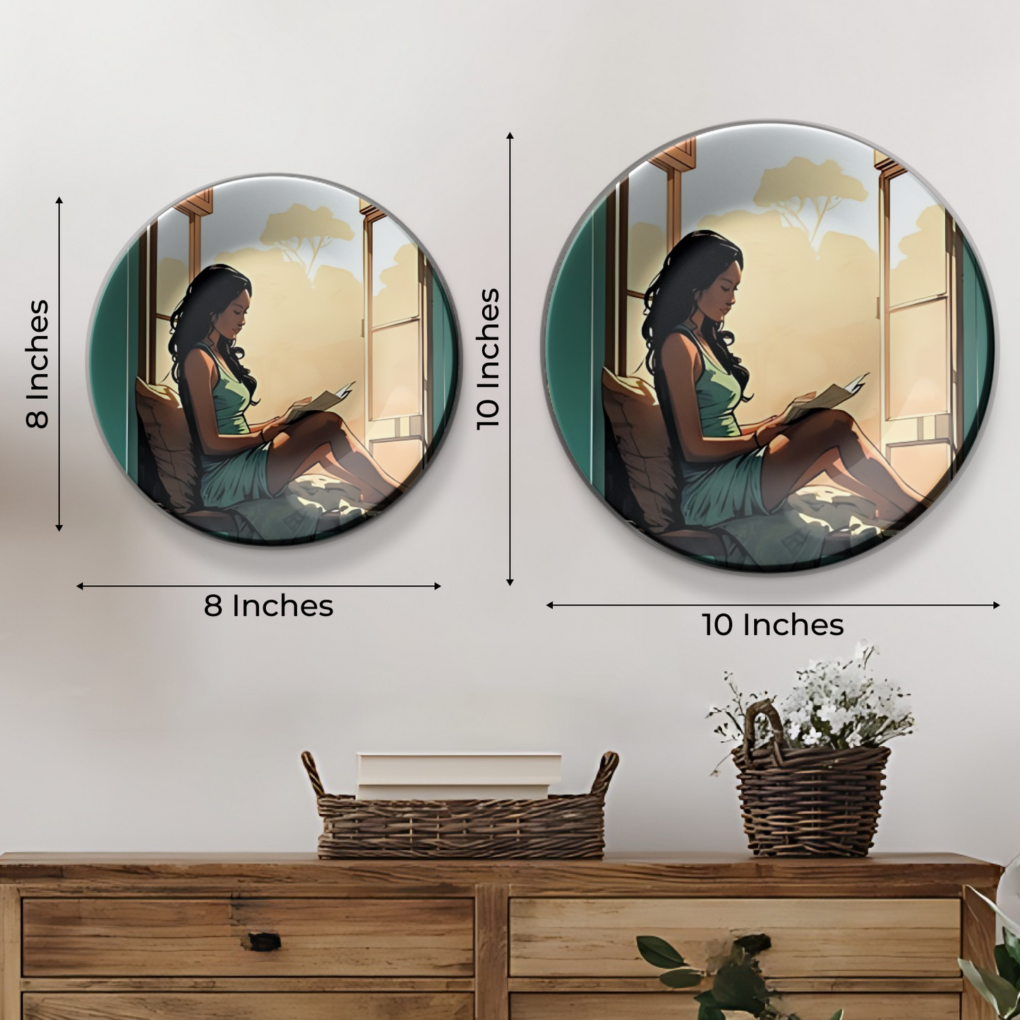 set of 4 assorted theme wall plates with Positive Energy and Meaningful Messages