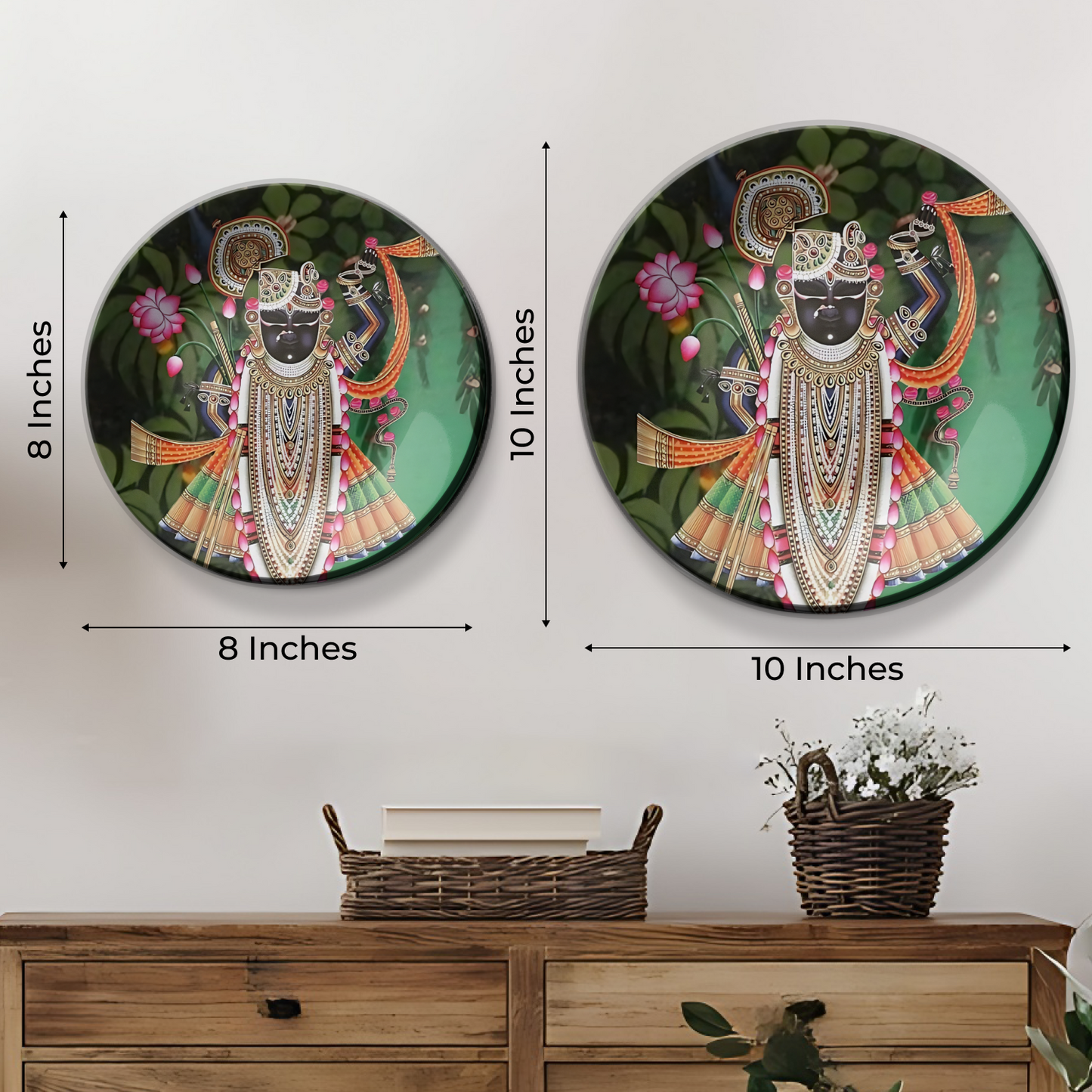 Shrinath Ji Black decorative plates to hang on wall