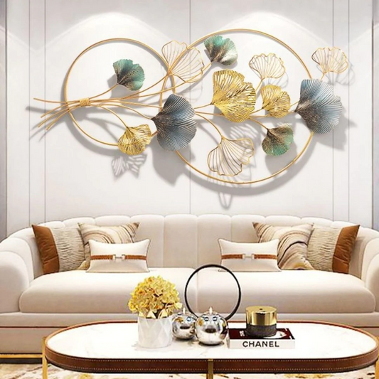 Flowers and Circles Metal Wall Art