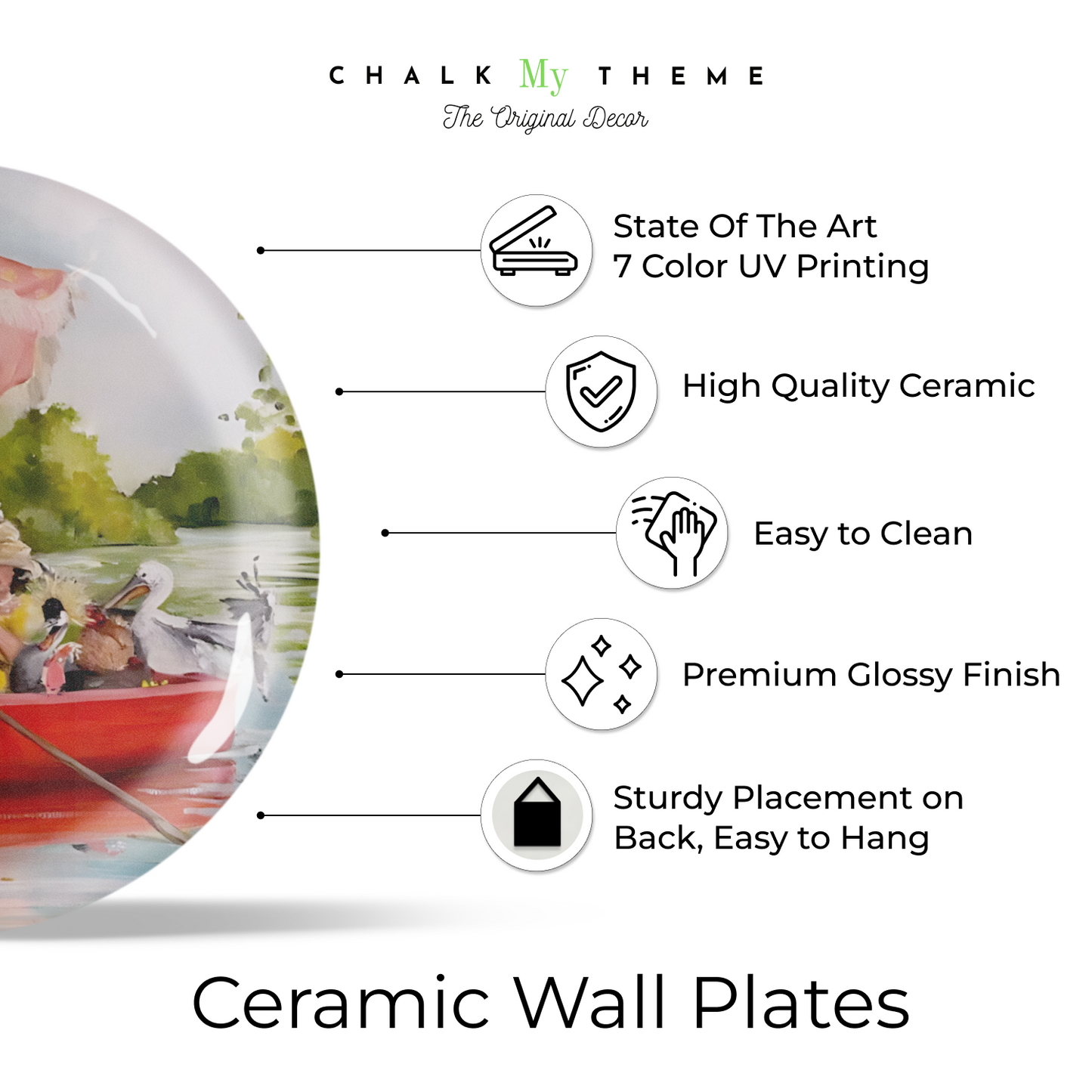 Lake Ceramic Wall Plate Home Décor