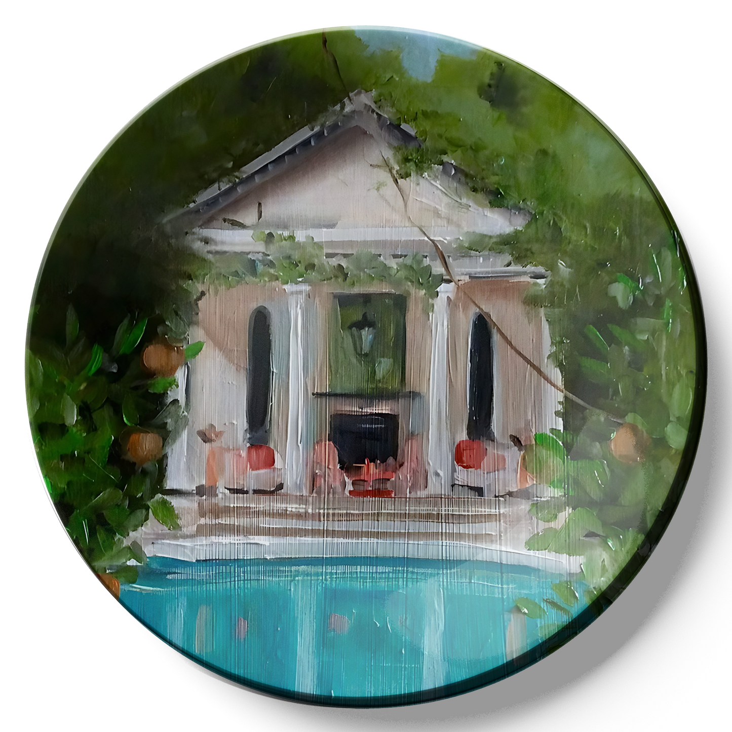 Poolside oasis home decoration ceramic wall hanging plates